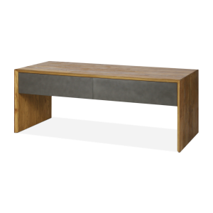 Banco Angle de teca reciclada y acero lacado