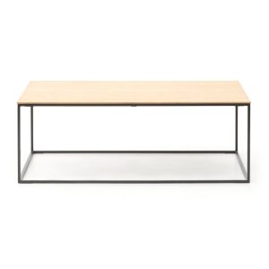 Mesa de centro Cute de roble y acero 100x60x35 cm