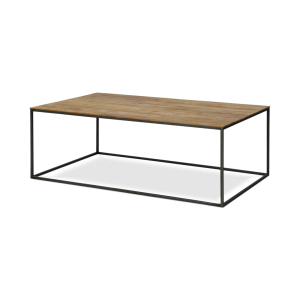 Mesa de centro Cute de teca y acero lacado negro 100 x 60 x 36 cm