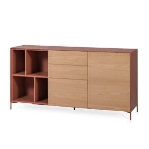 Aparador Tera con 1 puerta, 3 cajones y estantes 167 x 45 x 92,5 cm