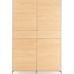 Aparador alto New Viok de roble 112 x 45 x 177 cm