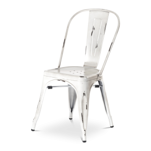 Silla Vint de aluminio lacado blanco
