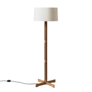 Lampara de pie FAD  de roble natural y pantalla de lino