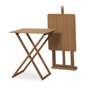 Set de 2 mesas plegables Fold de roble natural 40 x 10 x 85 cm (plegada)