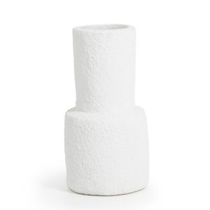 Jarrón Milos de cerámica blanca grande