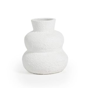 Jarrón Rodas de cerámica blanca pequeño