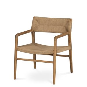 Butaca Java de teca maciza y loom