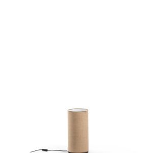 Lámpara de sobremesa Tub pantalla de arpillera saco, beige o lona natural