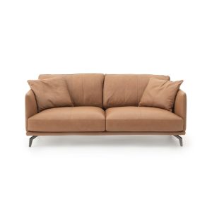 Sofá Nikka 2 – 3 plazas tapizado en piel anilina marrón whisky