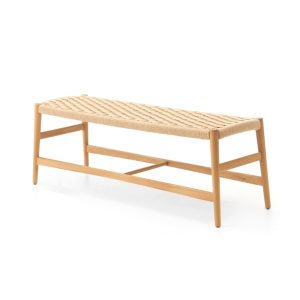 Banco Lauta de roble macizo y loom natural