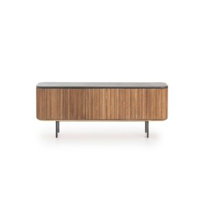 Mueble TV Kirei de teca reciclada y microcemento 150 x 40 x 60 cm