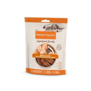 NATURE’S VARIETY DOG SUPERFOOD SNACK POLLO 85g (8 uds./caja)-PVO3.65