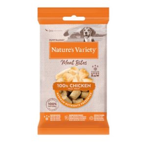 NATURE’S VARIETY DOG LIOFILIZADO SNACK MEAT BITES POLLO 20g (20uds./caja) PVO 1.20