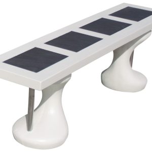 BANCO PARA JARDÍN DE PIEDRA KINTER VULCAN BLANCO