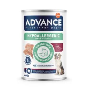 ADVANCE VETERINARY DIETS DOG WET HYPOALLERGENIC CON CORDERO 400g (6ud./caja)