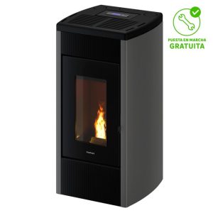 Estufa de biomasa canalizable de uso profesional — 14 kW color silver + WiFi