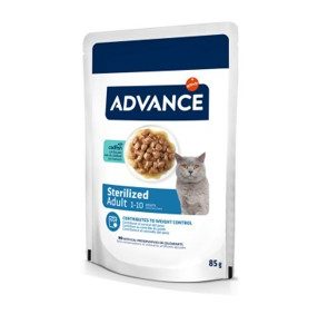 ADVANCE CAT WET ADULT STERILIZED BACALAO 85g (12ud./caja)