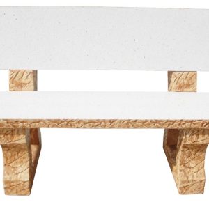 BANCO PARA JARDÍN DE PIEDRA CON RESPALDO FIDYS PULIDO CARAMELO