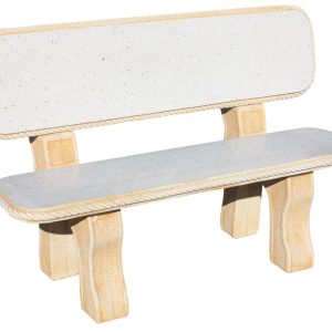 BANCO PARA JARDÍN DE PIEDRA CON RESPALDO VIZCAYA PULIDO OCRE