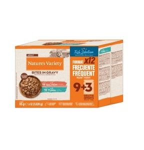 NATURE’S VARIETY CAT BOCADITOS EN SALSA MULTIPACK PESCADOS 6 SALMÓN-6 TUNA (4uds./caja)