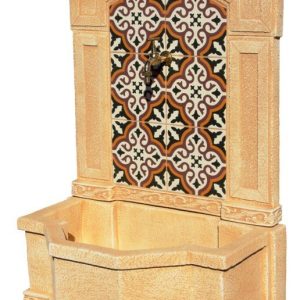 Fuente Pared Arcadia Azulejos con Grifo
