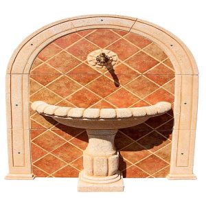 Fuente de pared con azulejos SIMBAL tostado novel