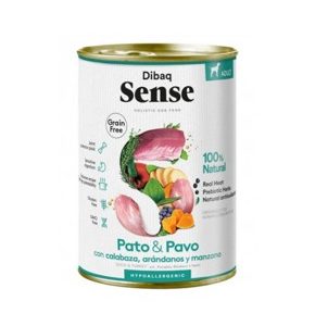 DIBAQ SENSE COMIDA HÚMEDA NO GRAIN DE PATO Y PAVO PARA PERROS ADULTOS 380g – (12uds./caja)