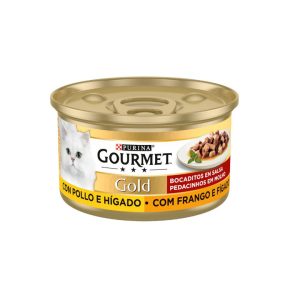 GOURMET GOLD BOCADITOS EN SALSA POLLO E HÍGADO 85g (24ud./caja)