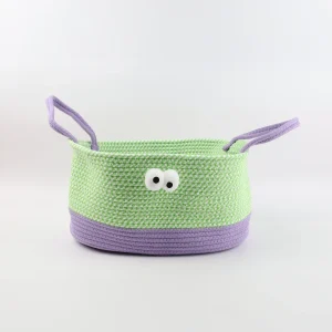 Canasto con Asas Morado Verde y Ojitos