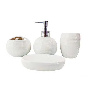 Set x4 Accesorios de Baño Blanco
