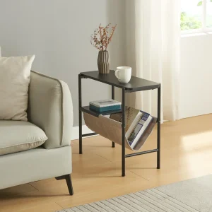 Mesa auxiliar Samnanger 60x28x53cm Negro [en.casa]