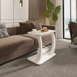 Mesa auxiliar Stattela en forma de C 59x35x56 cm [en.casa]