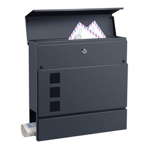 Buzón Kahla 37x37x11cm Acero Antracita [en.casa]