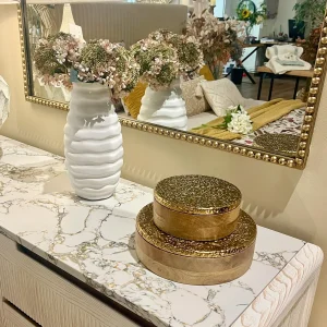 Set cajas mango y metal dorado