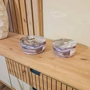 Set de 2 cajas de mármol ágata