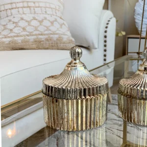 Caja de cristal y surcos champán 11D cm