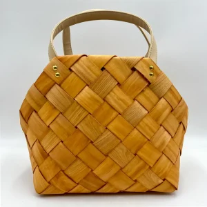 Cesta madera natural con asa L