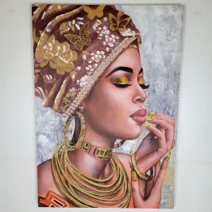 Cuadro Africana dorado 1
