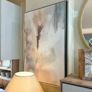 Cuadro óleo marco dorado madera