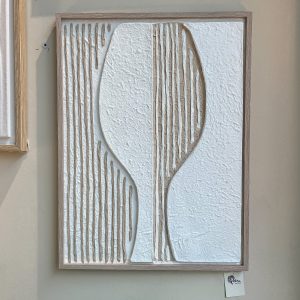 Cuadro papel maché 1 beige y blanco 45x2x60