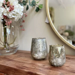 Portavelas cristal champagne 12 cm