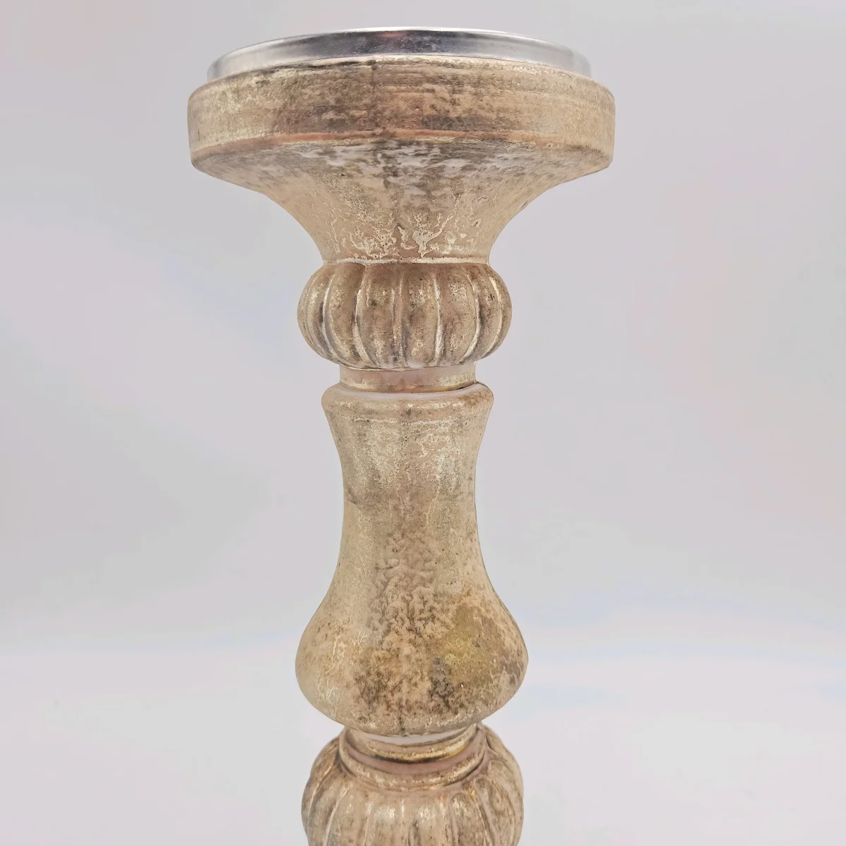 Portavelas dorado cristal envejecido 13x13x31 cm - Imagen 6