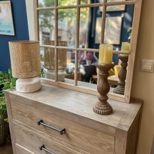 Portavelas envejecido cobre 12x12x30