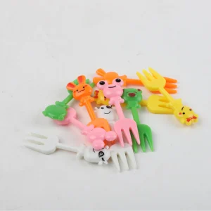 Set De 10 Tenedores De Fruta Animalitos Conejito