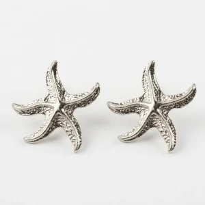 Aretes Diseño Estrella Plateada