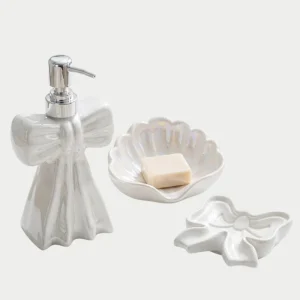 Set de 3 Accesorios para Baño Blancos