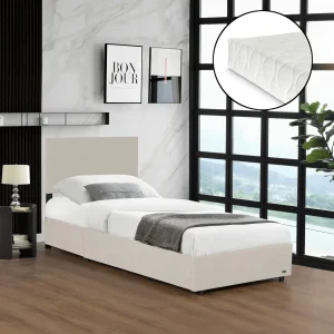 Cama tapizada Juva con colchón y canapé Corium