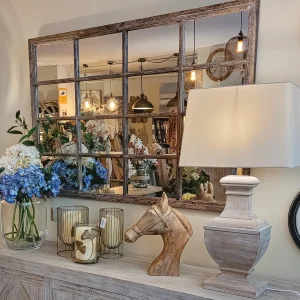 Espejo ventana madera oscura 86x126