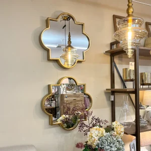 Espejo formas metal dorado