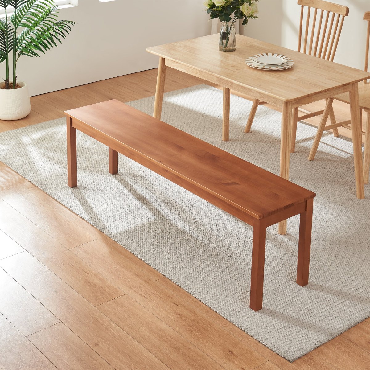 Banco de comedor de madera Trerunulu [en.casa] - Imagen 4